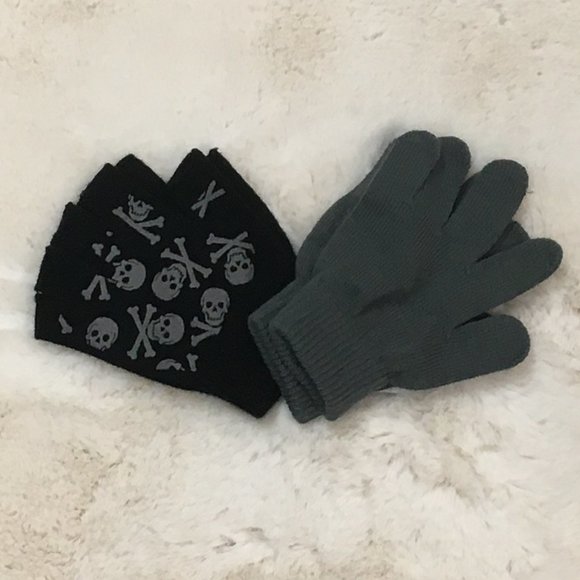 Kids Dream | Boys Winter Glove Set | 2 Pieces | Black & Grey | One Size - Picture 1 of 2